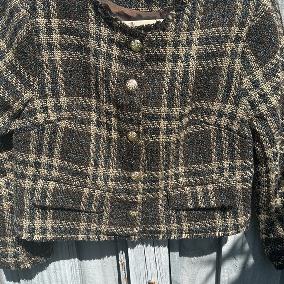 Steve Madden Tan and Brown Plaid Blazer - Picture 2 of 8